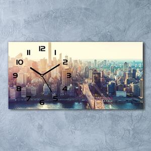 Ceas de perete orizontal din sticlă New York pasăre de zbor