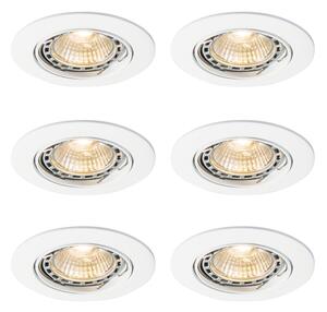 Set de 6 spoturi încastrate moderne albe, înclinabile GU10 50mm - Edu