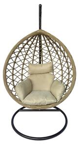 Balansoar de Gradina Model Lyere, Bej/Maro, 120x108x195 cm