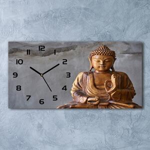 Ceas de perete modern din sticla buddha din lemn
