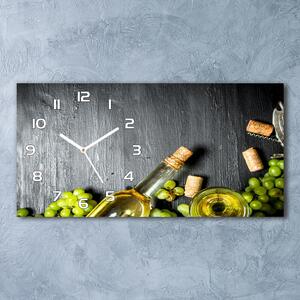 Ceas de perete modern din sticla Vin alb și fructe