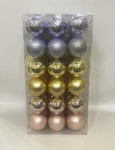 Set globuri de Crăciun Lafiora sticlă Ø 6 cm auriu/roz/lila 54 buc