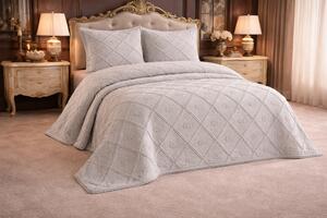 Set Cuvertura De Lux Bumbac 100% 3 Piese 240X260 Cm-Model Premium Gri