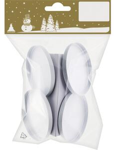 Set suport pentru lumânare metal Ø 6 cm alb 4 buc
