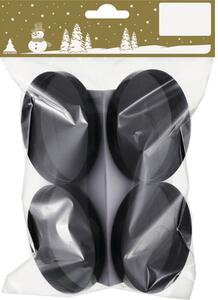 Set suport pentru lumânare metal Ø 7,5 cm negru 4 buc