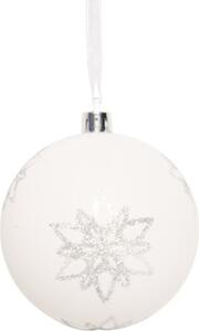 Glob de Crăciun Lafiora cu fulg de zăpadă Ø 8 cm alb