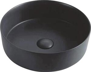 Lavoar ceramic rotund, montaj pe blat, 36 cm negru mat C8008MB