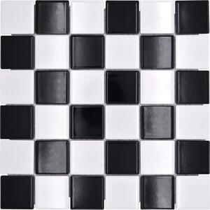 Mozaic piscină ceramic CD 200 negru/alb 30x30 cm
