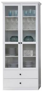 Vitrina living moderna BRANDSON, alb, PAL laminat, cu iluminare led, 8