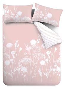 Lenjerie de pat alb-roz pentru pat de o persoană 135x200 cm Meadowsweet – Catherine Lansfield