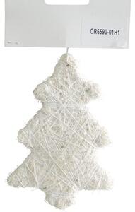 Decorațiune brad Crăciun cu agățătoare, H 13 cm, alb