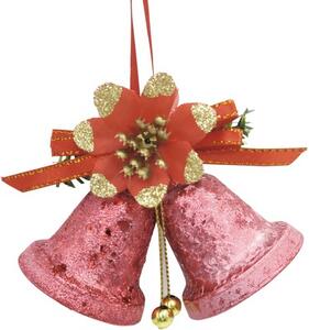 Clopot de Crăciun cu fundă, roz