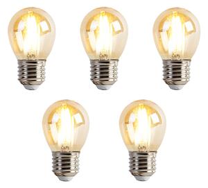 Set de 5 becuri LED E27 reglabile P45 Goldline 3.5W 330lm 2100K