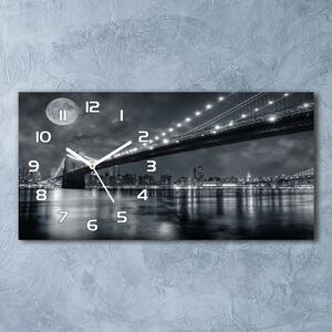 Ceas de perete orizontal din sticlă Podul Brooklyn