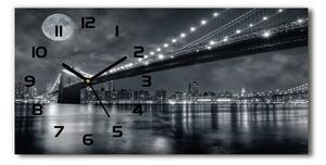 Ceas de perete orizontal din sticlă Podul Brooklyn