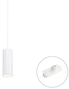 Lampă suspendată de design albă, incl. adaptor de șină monofazat - Iconic Tubo