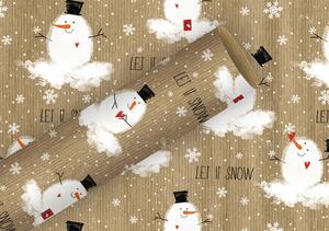 Hârtie pentru ambalat cadouri model Om de Zăpadă 200x70 cm