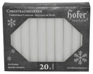 Set lumânări Hofer H 10,2 cm alb 20 buc