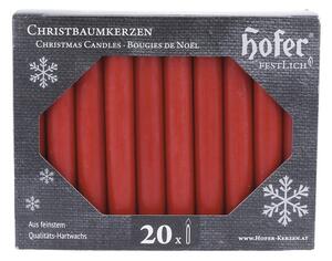 Set lumânări Hofer H 10,2 cm roșu 20 buc