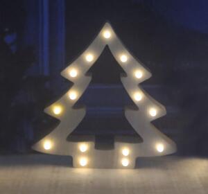 Decorațiune brad 15 LED-uri h 29 cm alb cald