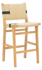 Scaun bar Julien lemn cauciuc natural iuta negru 45x46x95 cm