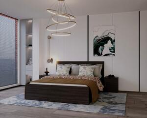 Pat Elis 180x200 cm + Set noptiere, Wenge, Pal 18 mm