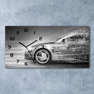 Ceas de perete modern din sticla mașină în viteză