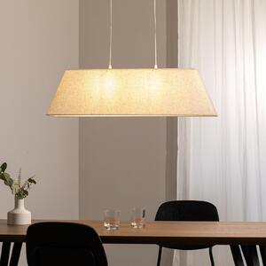 ONLI Lampă suspendată Miriel, 90 cm, textil, lemn, reglabil, Bej, Camera de zi / sufragerie, Țesătură / Textil, Scandinavă