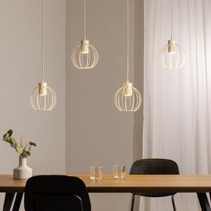 Lampă suspendată STARLIGHT, alb crem, 4 becuri, lungime 100 cm metal