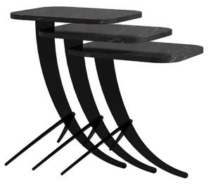 Masă pliabilă Pion Black Marble, 3 buc