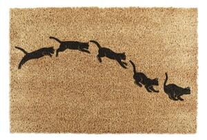 Covoraș de intrare din fibre de nucă de cocos 40x60 cm Jumping Cats – Artsy Doormats
