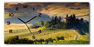 Ceas de perete orizontal din sticlă Toscana