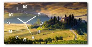 Ceas de perete orizontal din sticlă Toscana