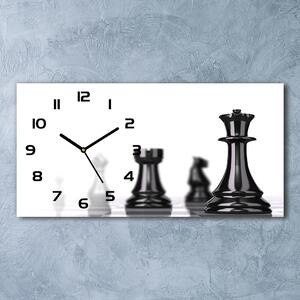 Ceas de perete orizontal din sticlă Piesă de șah