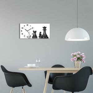 Ceas de perete orizontal din sticlă Piesă de șah