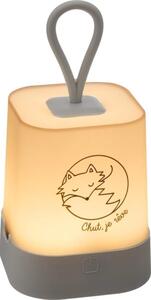 Atmosphera - Lampă de veghe reîncărcabilă pentru copii RABBIT, LED tactil, 3,7 V, 1200 mAh, gri