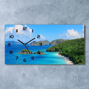 Ceas de perete orizontal din sticlă Insulele Virgine