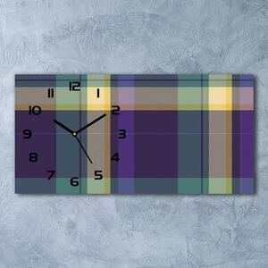 Ceas de perete orizontal din sticlă grila textura