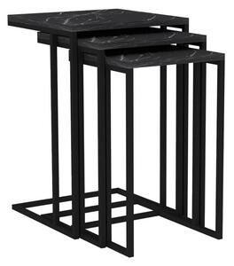 Masă pliabilă Black Mermer, 3 buc