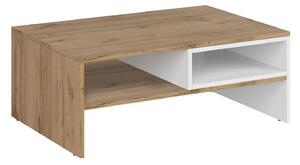 Masuta cafea Vigo, alb/stejar wotan, PAL laminat, 90x60x36 cm
