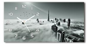Ceas de perete modern din sticla Ceață peste cosmopolitul Dubai
