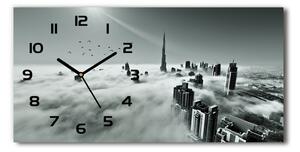 Ceas de perete modern din sticla Ceață peste cosmopolitul Dubai