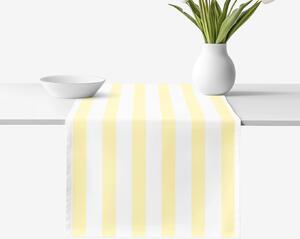 Goldea napron de masă 100% bumbac - dungi galbene 35x140 cm
