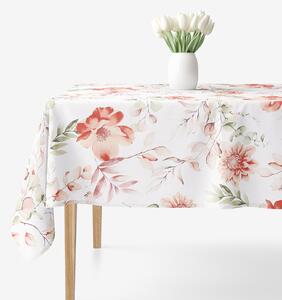 Goldea față de masă 100% bumbac deluxe - flori acuarelă 80 x 80 cm