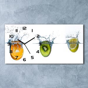 Ceas de perete modern din sticla Fructele sub apa