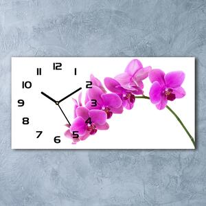 Ceas de perete modern din sticla orhidee roz