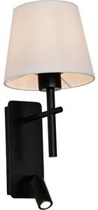 Zuma Line W4106-2BK+WH-LED Aplica de perete LUNA 1xE27/40W/230V + LED/2,5W negru/alb