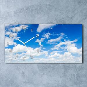 Ceas de perete modern din sticla Nori pe cer