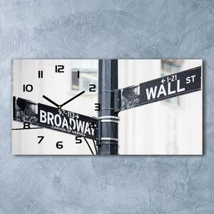 Ceas de perete orizontal din sticlă semn Wall Street