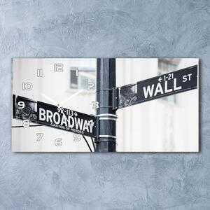 Ceas de perete orizontal din sticlă semn Wall Street